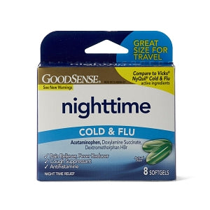 Geiss, Destin and Dunn Nighttime Cold and Flu Relief - Nighttime Multisymptom Cold and Flu Medicine, Softgels, 8/Box - 00113-0056-51