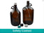 Qorpak Safety Coated Amber Jugs - Safety Coated 135oz (4000ml) Safety Coated Amber Jug with 38-439 Pour Out Neck Finish - GLA-00961