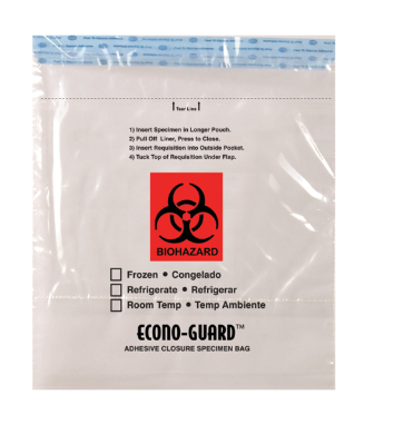 Action Health Econo-Guard Specimen Transport Bag, 15W x 17H Case of 1000 - 95-1517BIO