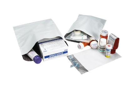 Action Health Poly Mailers, 2.5 Mil, White