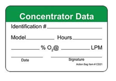 Action Health Concentrator Data Label, 2.5W x 1.5H, White - CD21