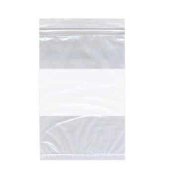 Action Health White Block Zip Bags - Clear
