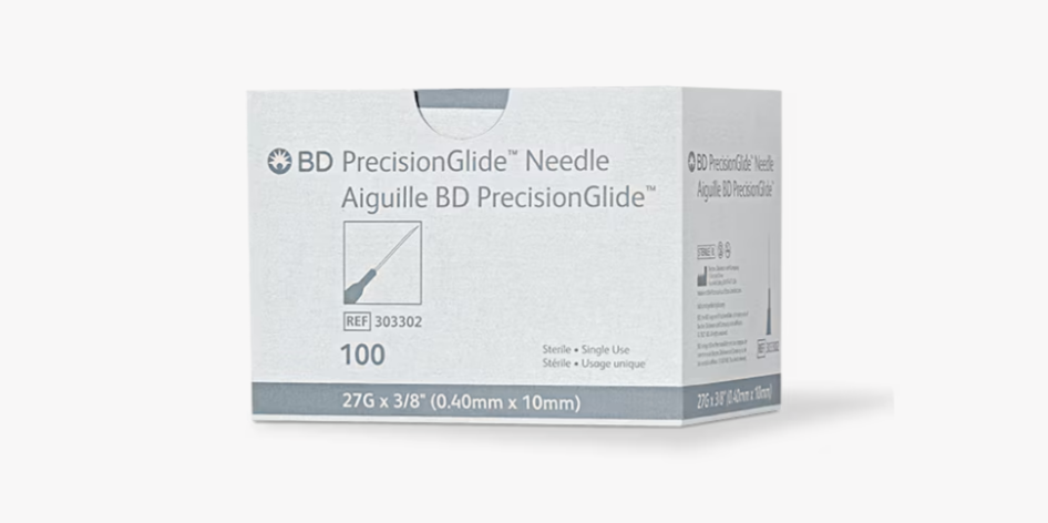 BD 27 G x 3/8 in intradermal bevel BD PrecisionGlide™ Needle - 303302