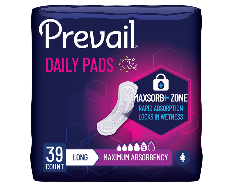 Bladder Control Pad Prevail® Daily Pads 13 Inch Length Heavy Absorbency Polymer Core One Size Fits Most - PV-915/1