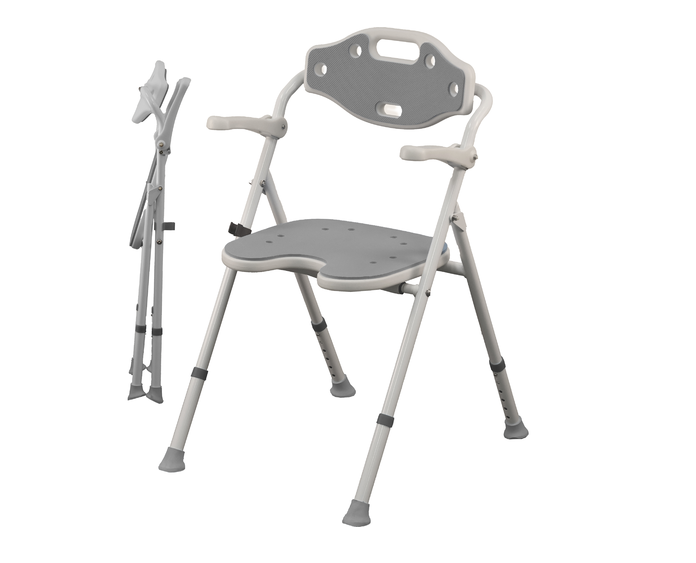 NOVA SHOWER CHAIR W/ ARM & BACK FLDABLE - 9406