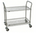 METRO Wire Shelf Utility Cart: 375 lb, 2 Shelf, 36 in L x 18 in W x 38 in H Dim, Silver, Flat -