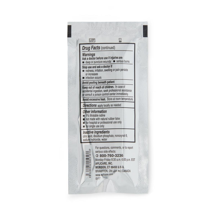 Aplicare Povidone Iodine Swabstick, Nonsterile, Bulk 500/Case - APLS31115S