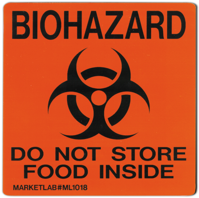 Biohazard Cling Non-adhesive Biohazard Cling - 1018