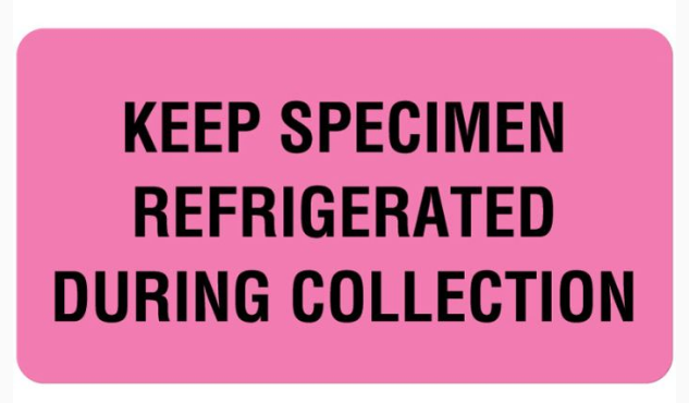 Keep Specimen Refrigerated, Urine Collection Label, 3" x 1-5/8" - ULCL313