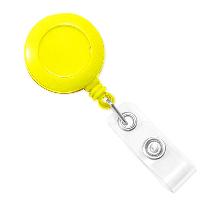 Badge Reel 1-1/4" Circle Plastic Yellow - 2120-3039