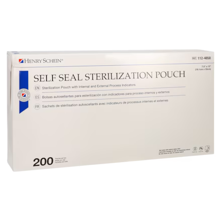 Sterilization Pouch Self Seal 7.5 in x 13 in 200/Bx - 1124858