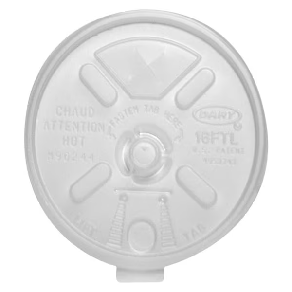 Dart Container Lid Cup Dart Styrofoam White 1000/Ca