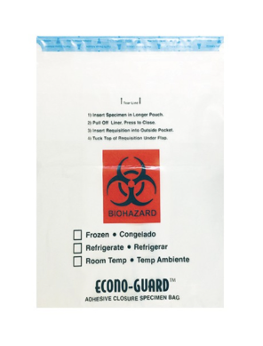 Action Health Econo-Guard Specimen Transport Bag, 13W x 18H, Case of 1000 - 95-1318BIOA