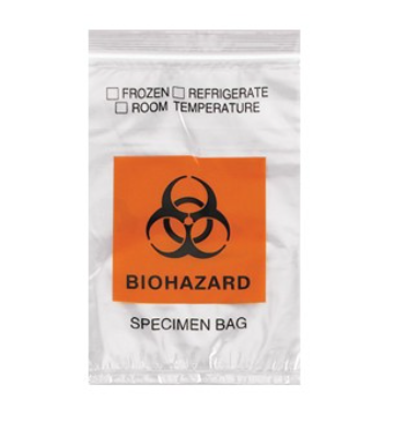 Action Health Econo-Zip Orange Imprint Specimen Bags - 8W x 10H, Orange, Case of 1000 - STB8010-P