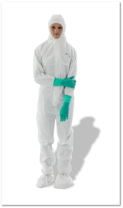 Ansell Healthcare Ansell BioClean-D Coveralls - Sterile Coverall with Hood and Boots, White, Size XS - S-BDFC-XS