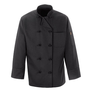 Vf Workwear-Div / Vf Imagewear (W) Black Chef Coats - Unisex Chef's Coat with Knotted Buttons, Black, Size M - 0427BKM