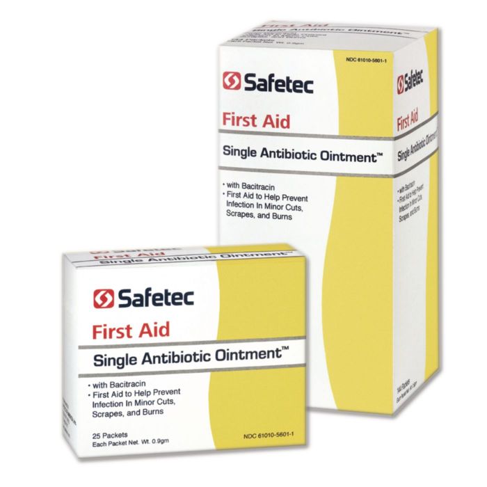Safetec Bacitracin Antibiotic Ointment - Single-Use Packages (.9g)