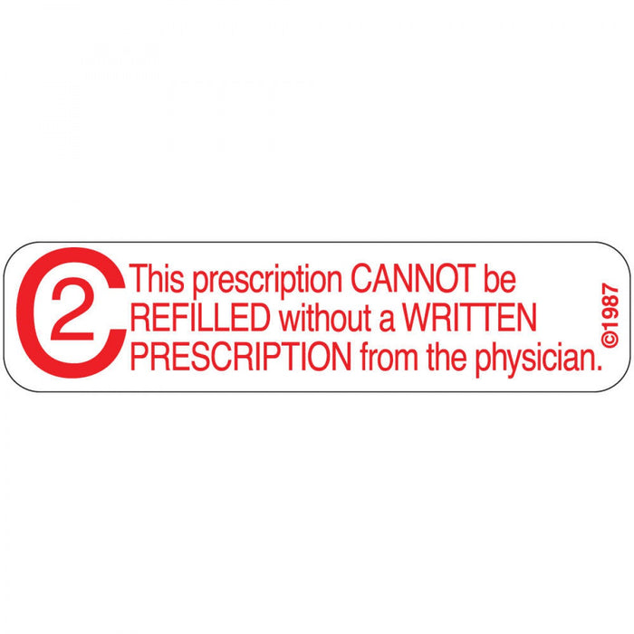 Label Paper Permanent Prescripton Cant 1 9/16" X 3/8" White 500 Per Roll, 2 Rolls Per Box