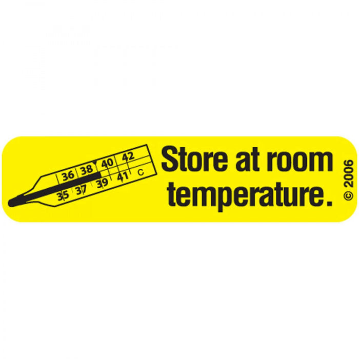 Label Paper Permanent Store At Room Temp 1 9/16" X 3/8" Yellow 500 Per Roll, 2 Rolls Per Box