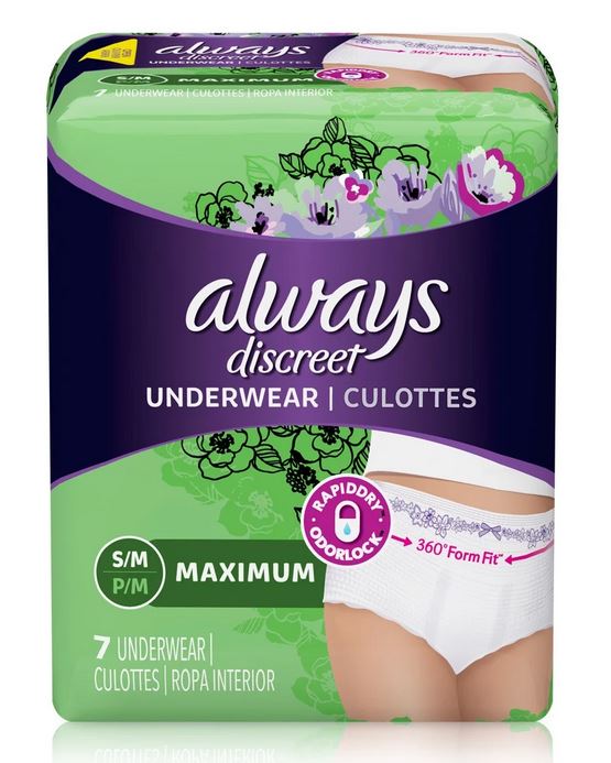 Procter and Gamble Always Discreet Max Protection Underwear