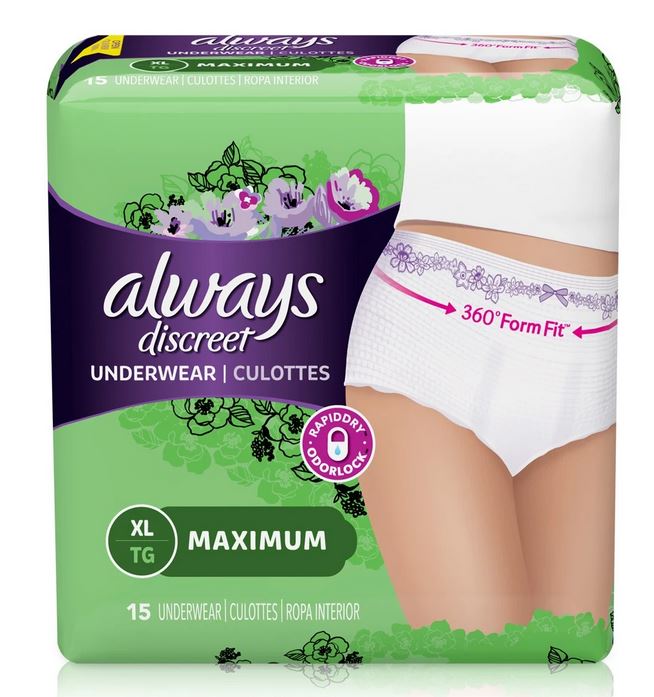 Procter and Gamble Always Discreet Max Protection Underwear - Always D —  Grayline Medical