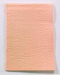 TIDI Ultimate Bibs & Towels - Peach 2-Ply Poly Bib Towel, 13" x 18" - 917468