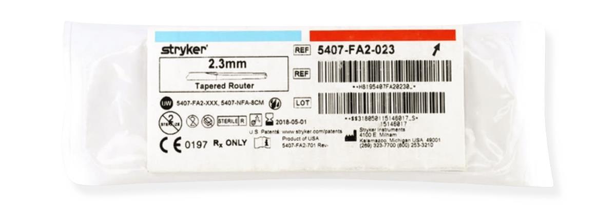 Stryker Tapered Routers - Tapered Bur Router, Long, 2.3 x 22 mm - 5160 ...