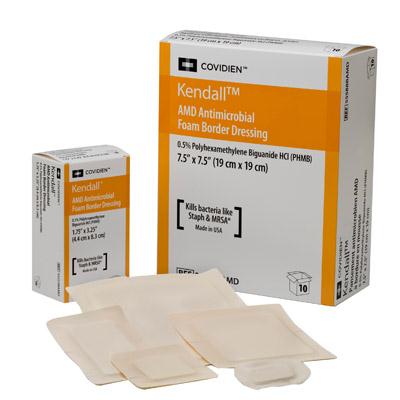 Cardinal Health AMD Antimicrobial Foam Dressings - Antimicrobial Fenestrated Foam Dressing, 3-1/2" x 3" - 55535PAMD