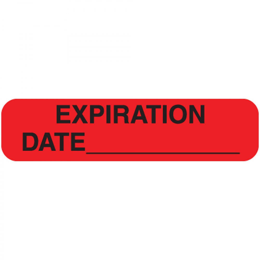 Label Paper Permanent Expiration Date 1 9/16" X 3/8" Red 500 Per Roll, 2 Rolls Per Box