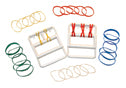 CanDo Rubber-Band Hand Exerciser, with 25 bands (5 Each: Tan, Yellow, Red, Green, Blue)