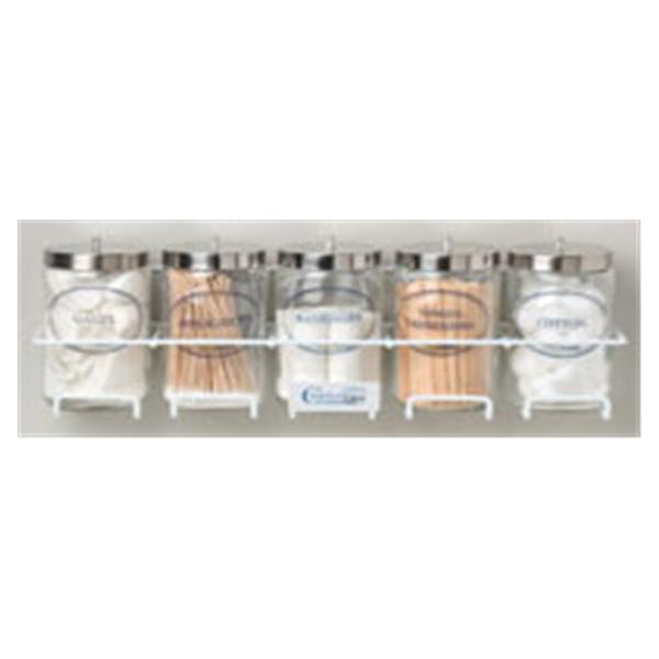 Dukal oration Jar Sundry 7x4-1/4" Blue Glass With Stainless Steel Cover 5/Ca