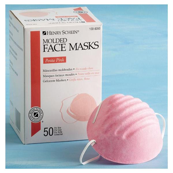 Henry Schein  Molded Face Mask HSI Pink Cone 50/Bx, 20 BX/CA (MK-8350)
