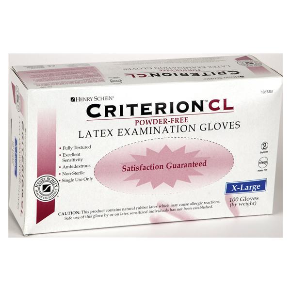 Henry Schein  Gloves Exam Criterion CL Powder-Free Latex X-Large 100/Bx, 10 BX/CA (268)