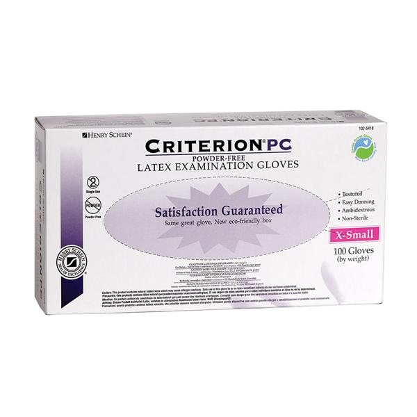 Henry Schein  Gloves Exam Criterion PC Powder-Free Latex X-Small 100/Bx, 10 BX/CA (1025418)