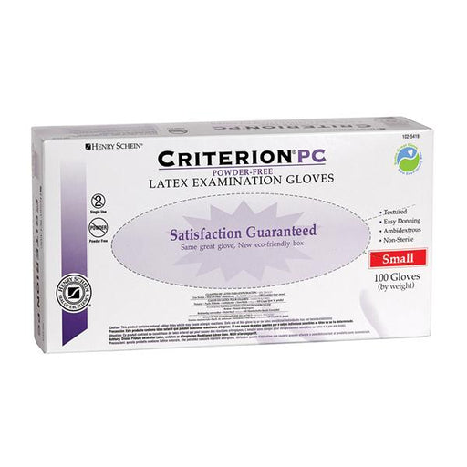 Henry Schein  Gloves Exam Criterion PC Powder-Free Latex Small 100/Bx, 10 BX/CA (1025419)