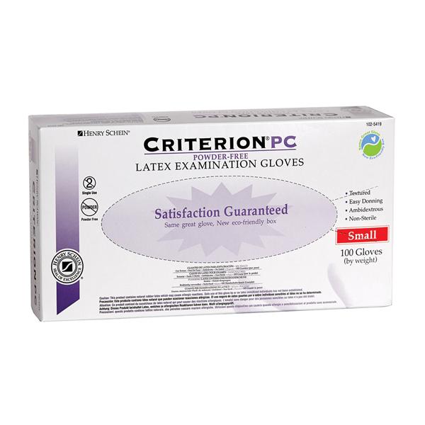 Henry Schein  Gloves Exam Criterion PC Powder-Free Latex Small 100/Bx, 10 BX/CA (1025419)