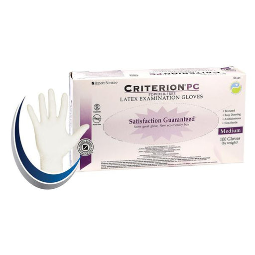 Henry Schein  Gloves Exam Criterion PC Powder-Free Latex Medium 100/Bx, 10 BX/CA (1025421)