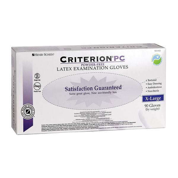 Henry Schein  Gloves Exam Criterion PC Powder-Free Latex X-Large 90/Bx, 10 BX/CA (1025422)