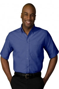Edwards Garment Co Men's Oxford Shirts - Men's Short-Sleeved Oxford Shirt, French Blue, Size XL - 1027 FRENCH BLUE XL
