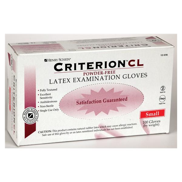 Henry Schein  Gloves Exam Criterion CL Powder-Free Latex Small 100/Bx, 10 BX/CA (PL262)