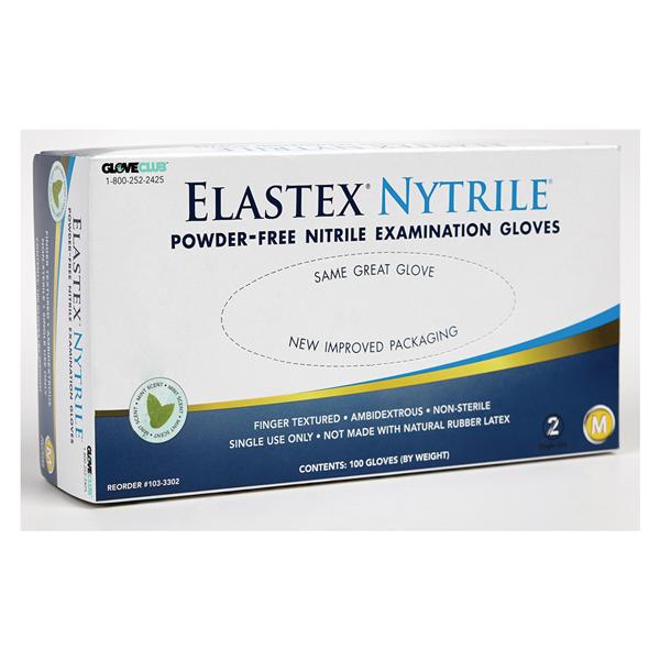 Glove Club Gloves Exam Elastex Nytrile PF Nitrile LF Md Blue Mint 100/Bx, 20 BX/CA (1033302)