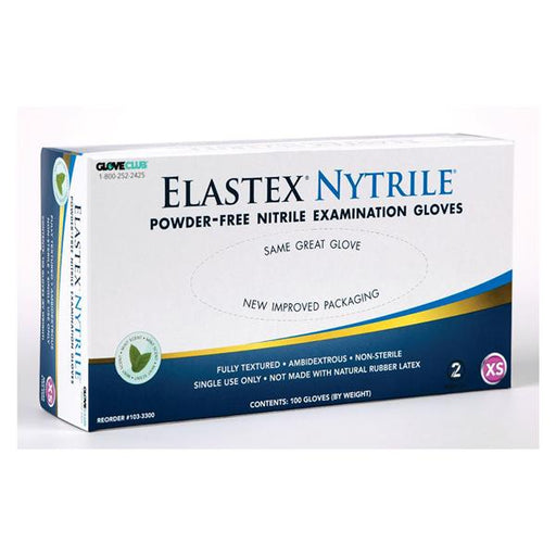 Glove Club Gloves Exam Elastex Nytrile PF Nitrile LF Lg Blue Mint 100/Bx, 20 BX/CA (1033303)