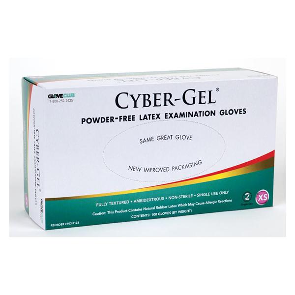 Glove Club Gloves Exam Cyber-Gel Powder-Free Latex X-Small 100/Bx, 20 BX/CA (C100-XS)