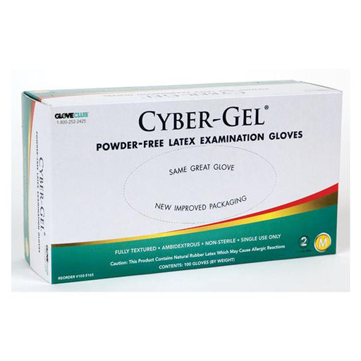 Glove Club Gloves Exam Cyber-Gel Powder-Free Latex Medium 100/Bx, 20 BX/CA (C102-M)