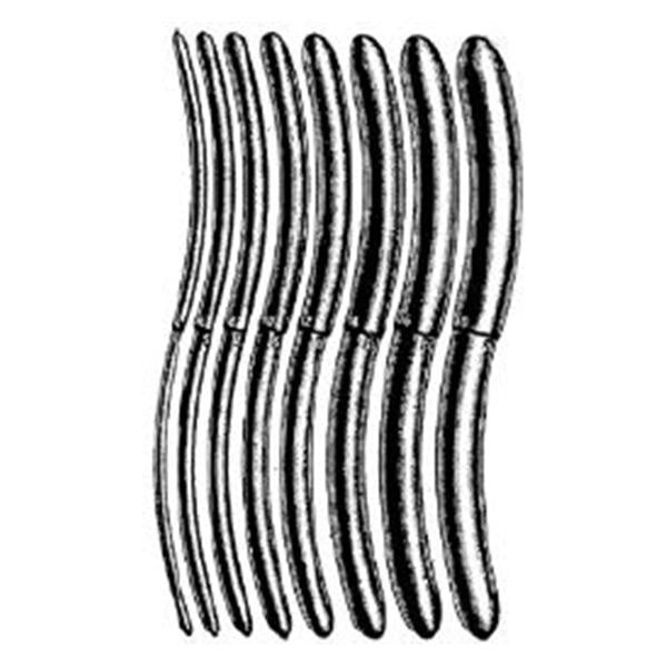 Sklar Instruments Dilator Uterine Hegar 8" Curved 3-18 Set of 8 Rnd Rsbl SS Ea