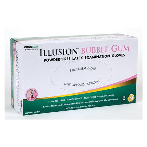 Glove Club Gloves Exam Illusion Bubble Gum PF Ltx Md Blue Bubble Gum 100/Bx