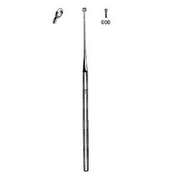 Sklar Instruments Curette Ear Buck #000 Blunt Round Tip Angled SS Rsbl Ea