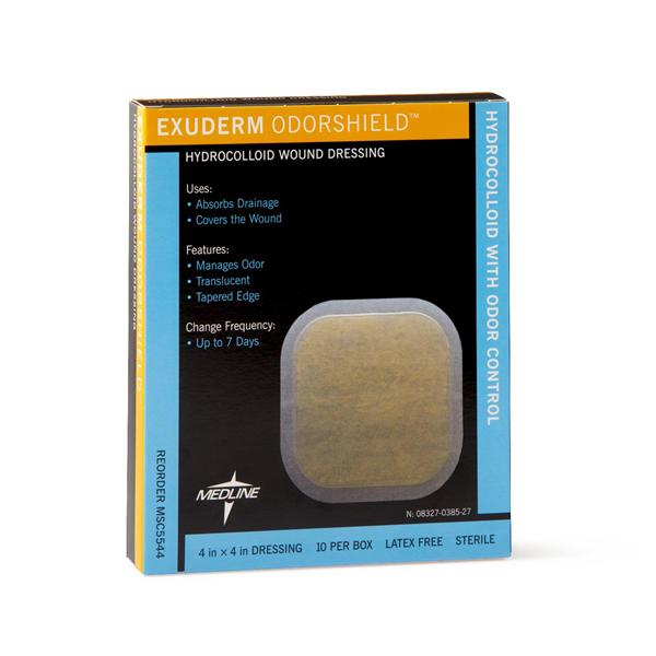 Medline Industries  Dressing Exuderm OdorShield Cotton 4x4" Strl Absorbent LF 10/Bx