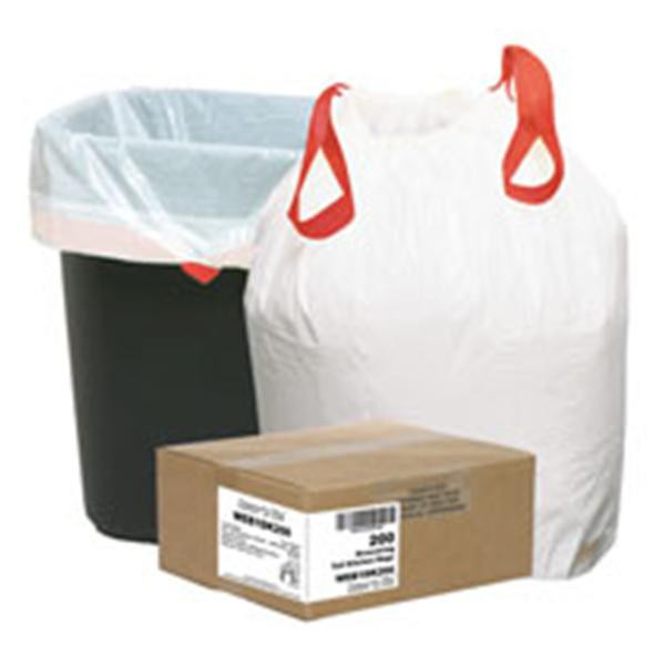 Berry Global  Bag Trash Draw'n Tie 13gal Rsn HD 24-1/2x27-3/8" White 200/Ca