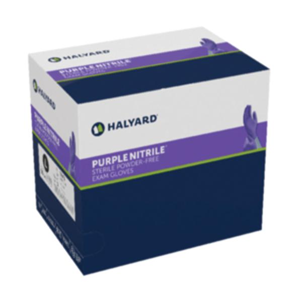 O & M Halyard Gloves Exam KC5 Pur Ntrl PF Nitrile LF 9.5" Lg Strl Prpl 50Pr/Bx